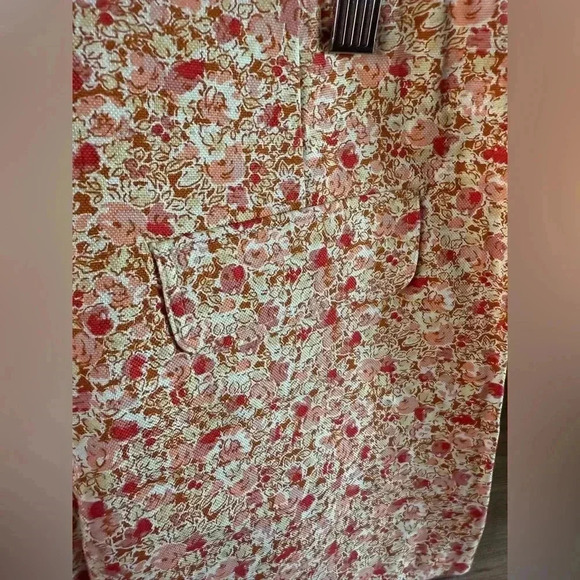 VINTAGE 90’s Express Floral Mini denim skirt 3/4 - Picture 5 of 5